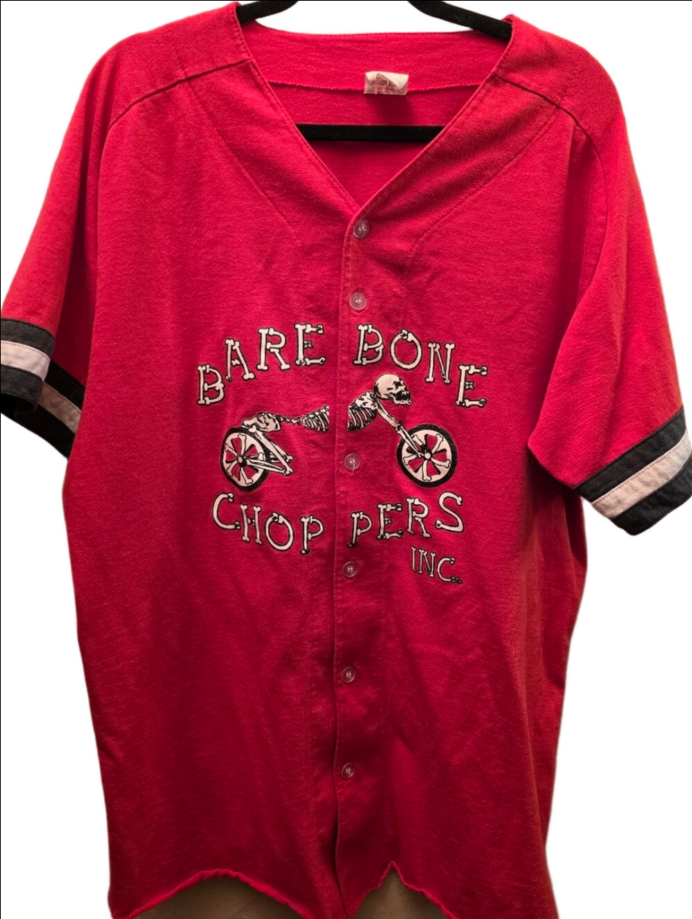 Vintage 90s Bare Bone Choppers Skeleton Motorcycle Jersey XL Canada
